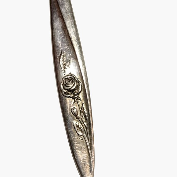 Oneida Community My Rose Pie Cake Server Silver Plated Floral - Picture 3 of 8